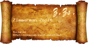 Zimmerman Zsolt névjegykártya